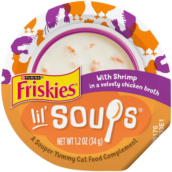 Friskies Lil' Soups with Shrimp Cat Food Complement