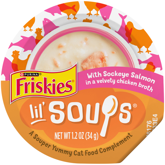 Friskies Lil' Soups with Sockeye Salmon Cat Food Complement