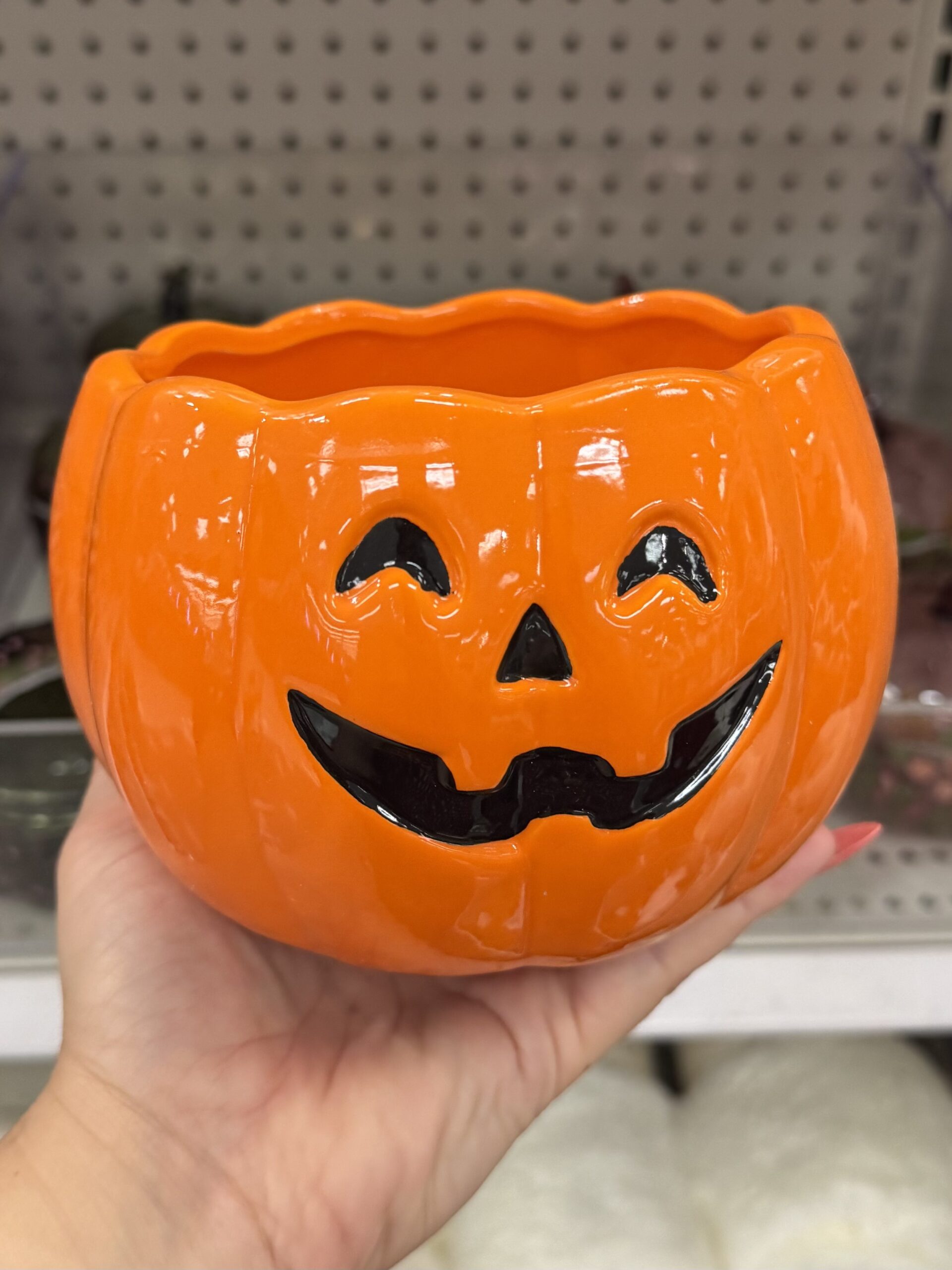 7"x6.4" Sculpted Sitting Jack Plastic Decorative Pumpkin - in store