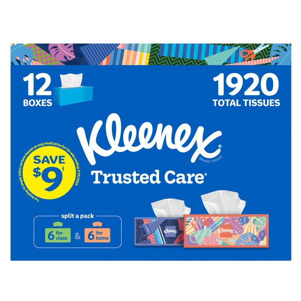 Kleenex Trusted Care Facial Tissues (12 boxes) - $17.94 → $14.44 ($3.50 off)