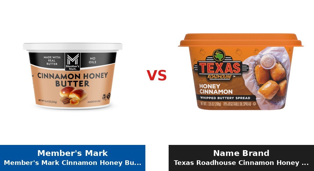 Member's Mark Cinnamon Honey Butter (Member's Mark) vs Texas Roadhouse Cinnamon Honey Butter comparison