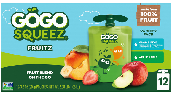 GoGo squeeZ Gimme Five! & Apple Apple Variety Applesauce Pouches - 12 ct