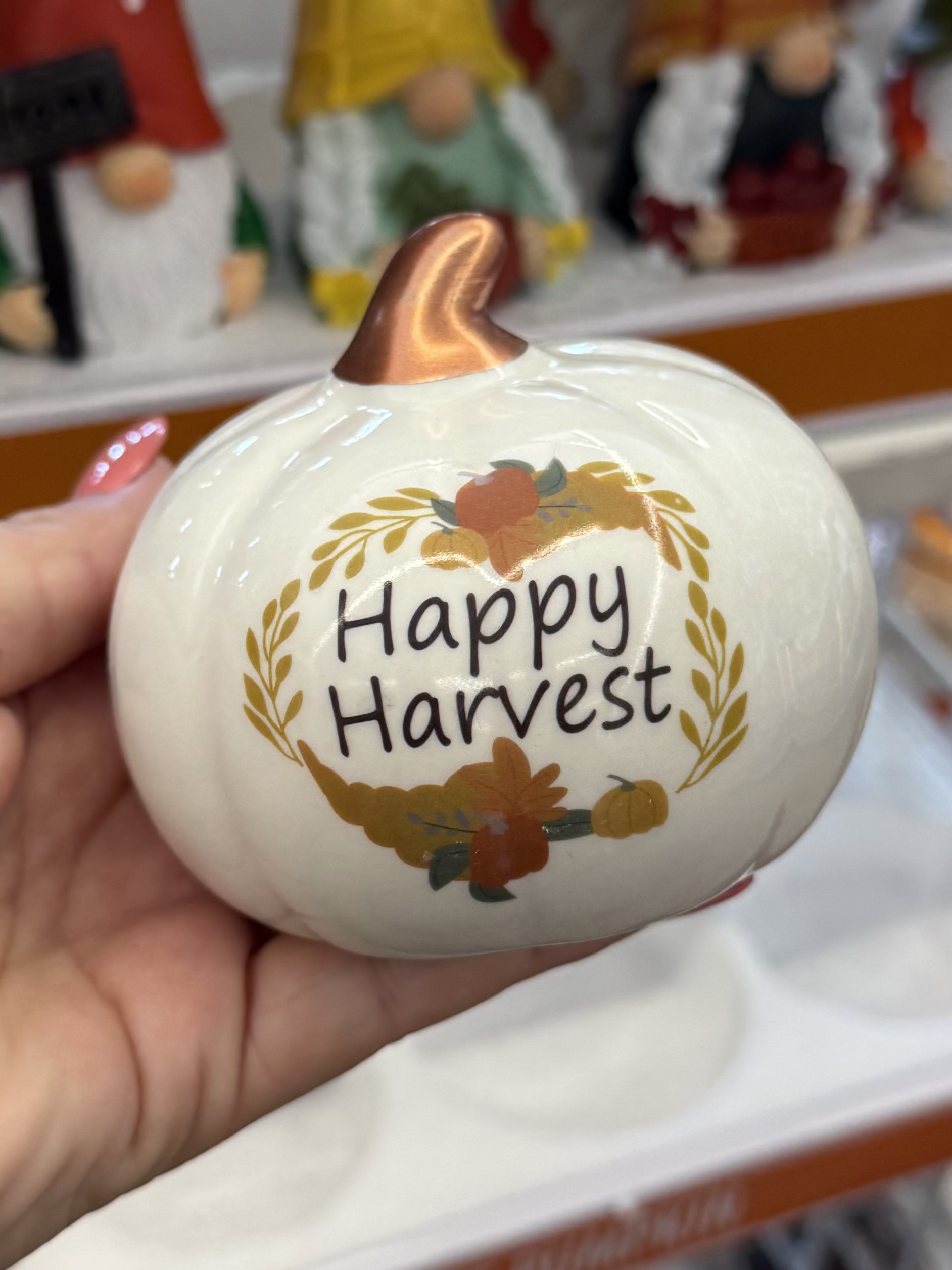Happy Harvest Ceramic Pumpkin - in store
