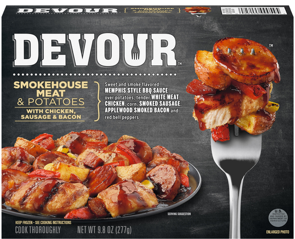 DEVOUR Smokehouse Meat & Potatoes with Chicken Sausage & Bacon Frozen Meal