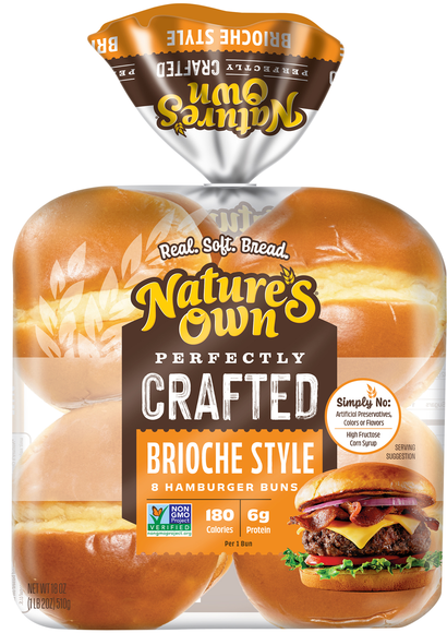 Nature's Own Perfectly Crafted Brioche Style Hamburger Buns - 8 ct