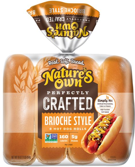 Nature's Own Perfectly Crafted Brioche Style Hot Dog Rolls - 8 ct