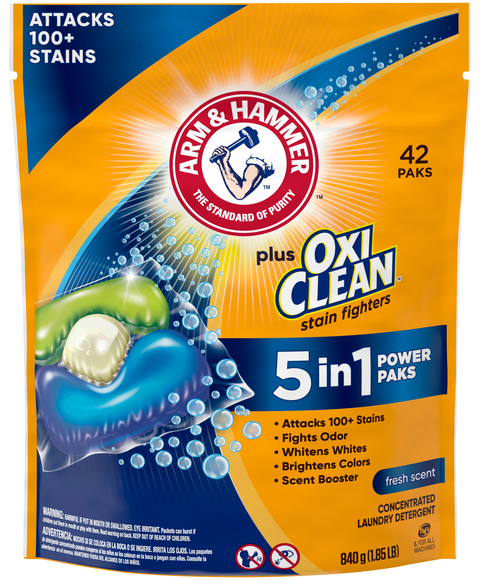 Arm & Hammer + OxiClean Fresh Scent 5-in-1 Power Paks Detergent - 42 ct