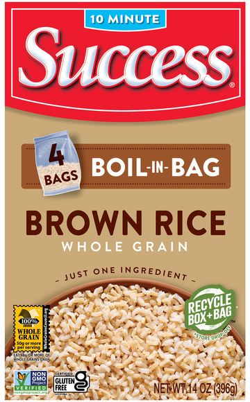 Success Boil-in-Bag Gluten Free Whole Grain Brown Rice - 4 ct