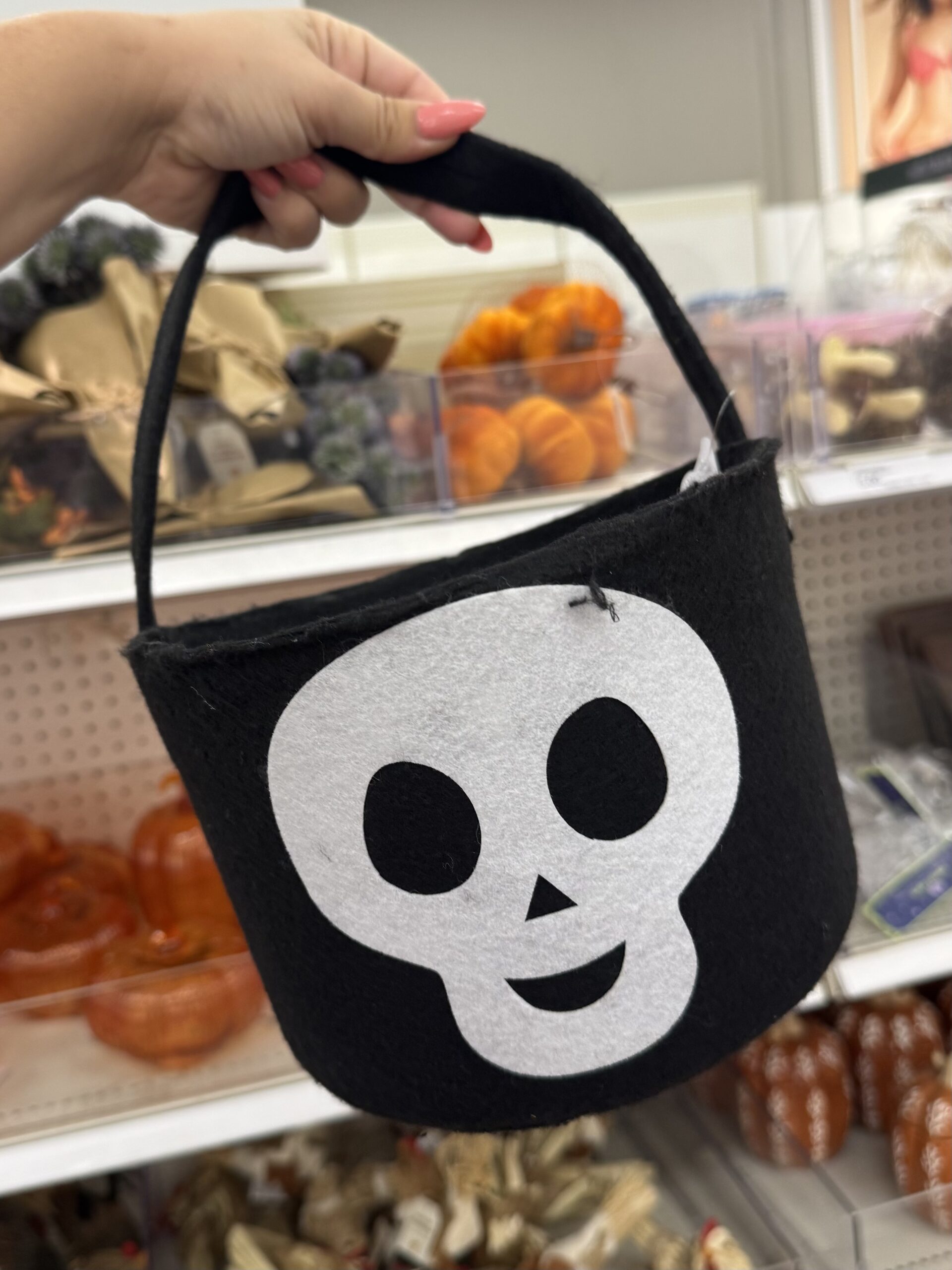 Hyde & EEK! Boutique Skull Felt Bucket - in store