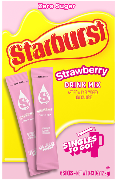 Starburst Zero Sugar Strawberry Singles-to-Go Drink Mix - 6 ct