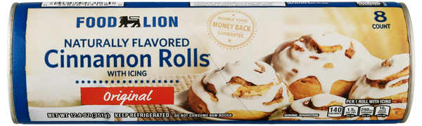 Food Lion Original Cinnamon Rolls with Icing - 8 ct