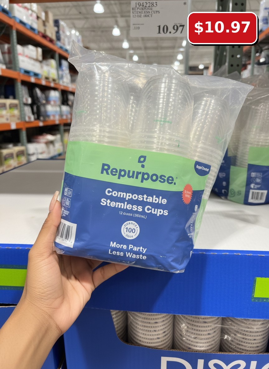 Repurpose Compostable Stemless Cups 12 oz 100 ct