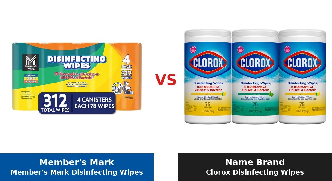 Member's Mark Disinfecting Wipes (Member's Mark) vs Clorox Disinfecting Wipes comparison