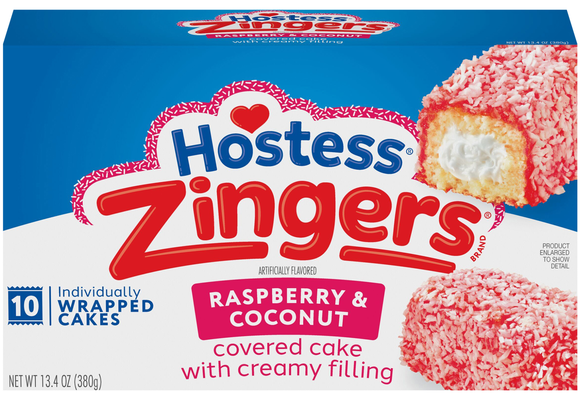 Hostess Zingers Iced Raspberry Snack Cakes - 10 ct