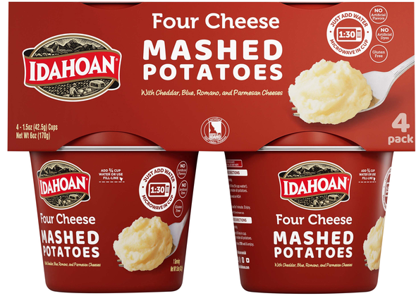 Idahoan Four Cheese Mashed Potatoes Cups Microwave - 4 ct