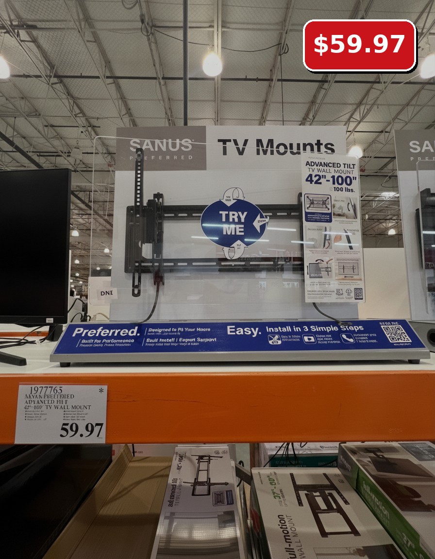 SANUS PREFERRED ADVANCED TILT 42"-100" TV WALL MOUNT