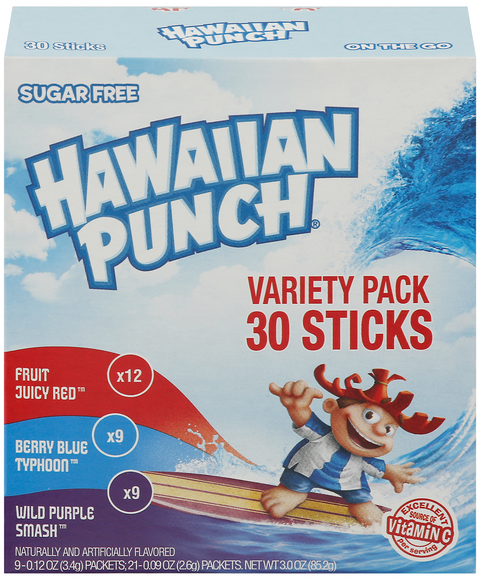 Hawaiian Punch Variety Pack Sugar Free - 30 ct