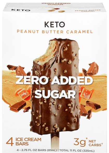 Keto Zero Sugar Added Peanut Butter Ice Cream Bars - 4 ct