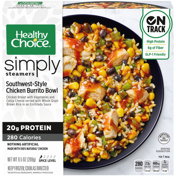 Healthy Choice Simply Steamers Southwest Chicken Burrito Bowl Frozen Meal