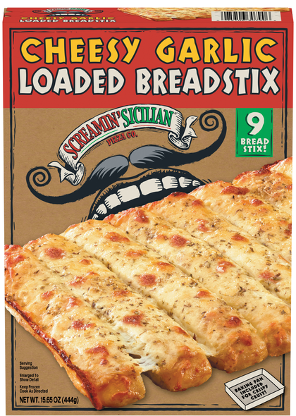 Screamin' Sicilian Cheesy Garlic Loaded Breadstix - 9 ct Frozen