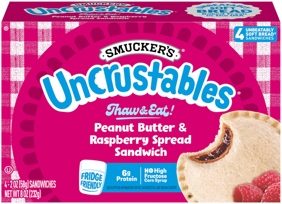 Smucker's Uncrustables Peanut Butter & Raspberry Spread Sandwiches - 4 ct