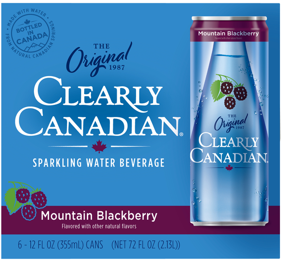 Clearly Canadian Mountain Blackberry Sparkling Water Beverage - 6 pk
