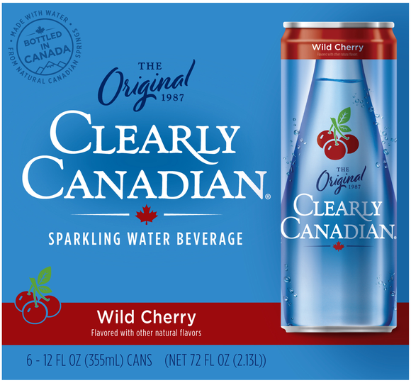 Clearly Canadian Wild Cherry Flavored Sparkling Water Beverage - 6 pk