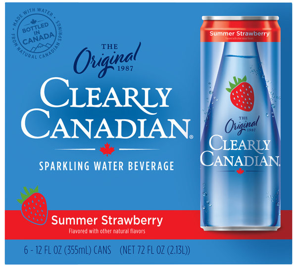Clearly Canadian Summer Strawberry Sparkling Water Beverage - 6 pk