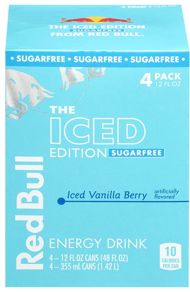 Red Bull The Iced Edition Sugarfree Iced Vanilla Berry Energy Drink - 4 pk