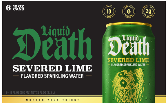 Liquid Death Severed Lime Flavored Sparkling Water - 6 pk