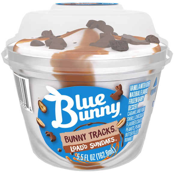 Blue Bunny Load'd Sundaes Bunny Tracks Frozen Dairy Dessert