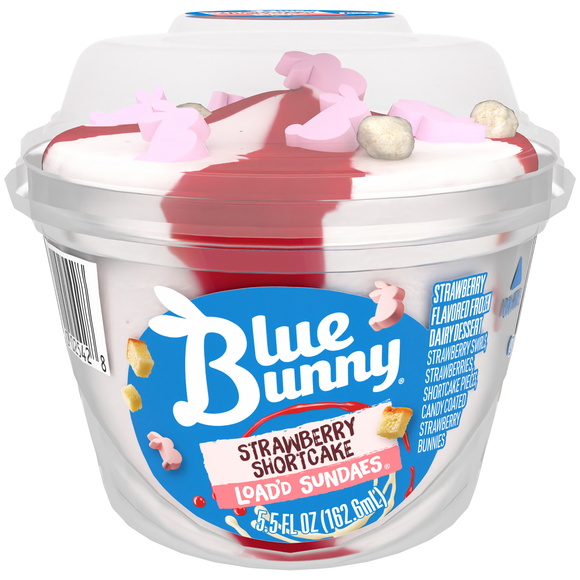 Blue Bunny Load'd Sundaes Strawberry Shortcake Frozen Dairy Dessert