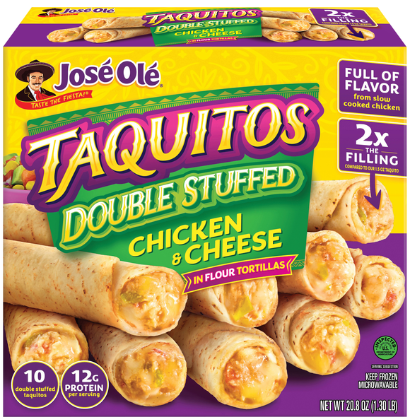 Jose Ole Double Stuffed Chicken & Cheese Taquitos - 10 ct Frozen