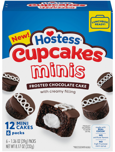 Hostess Cupcake Minis Frosted Chocolate Snack Cakes - 6 ct