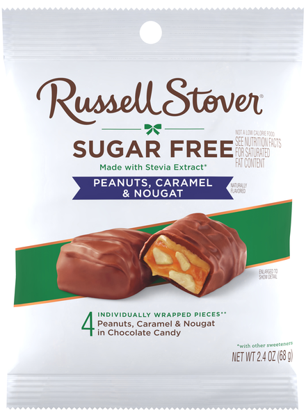 Russell Stover Sugar Free Peanut Caramel & Nougat Chocolate Candy