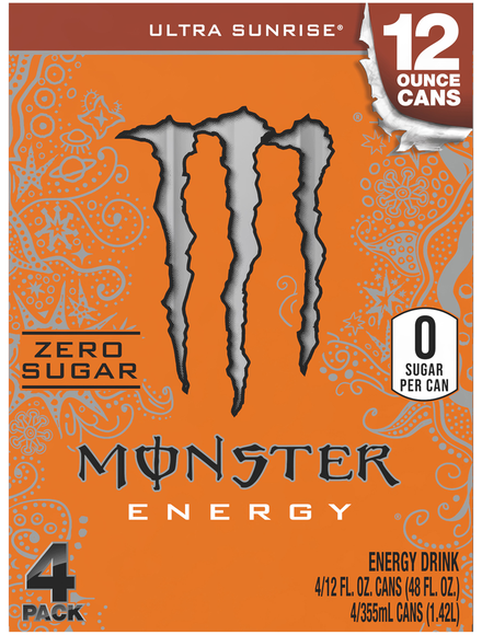 Monster Zero Sugar Ultra Sunrise Energy Drink - 4 pk