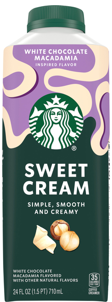 Starbucks Sweet Cream White Chocolate Macadamia Flavored Coffee Creamer