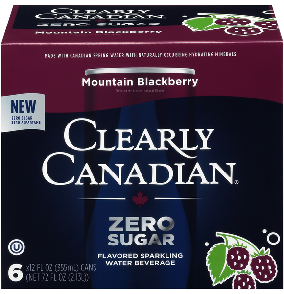 Clearly Canadian Zero Sugar Mountain Blackberry Sparkling Water - 6 pk