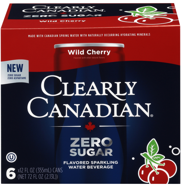 Clearly Canadian Zero Sugar Wild Cherry Sparkling Water - 6 pk