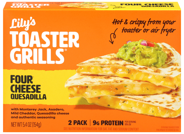 Lily's Toaster Grills Four Cheese Quesadillas - 2 ct Frozen
