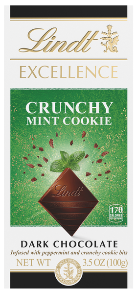 Lindt Excellence Crunchy Mint Cookie Dark Chocolate Candy Bar