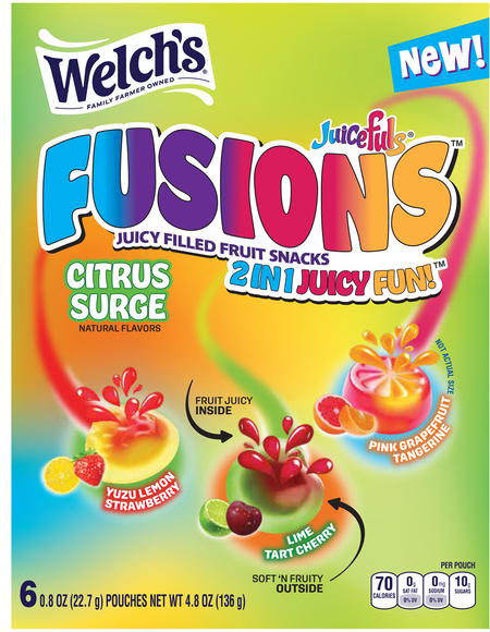 Welch's Fusions Citrus Surge Juicy Filled Fruit Snacks - 6 ct