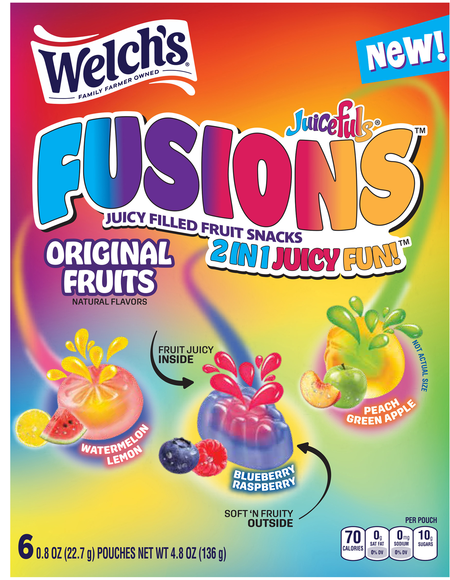 Welch's Fusions Original Fruits Juicy Filled Fruit Snacks - 6 ct