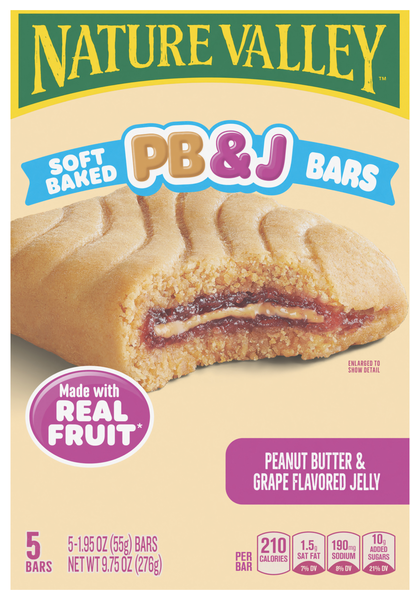 Nature Valley Soft Baked Peanut Butter & Grape Jelly Bars - 5 ct