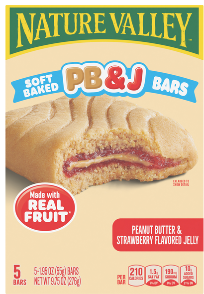 Nature Valley Soft Baked Peanut Butter & Strawberry Jelly Bars - 5 ct