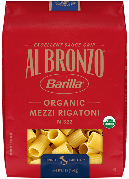 Barilla Al Bronzo Organic Mezzi Rigatoni Pasta