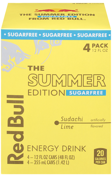 Red Bull The Summer Edition Sugar Free Sudachi Lime Energy Drink - 4 pk