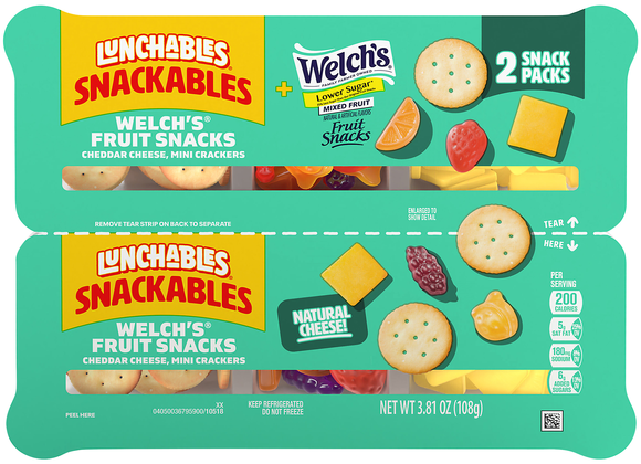 Lunchables Snackables Welch's Fruit Snacks Cheddar Cheese & Crackers - 2ct