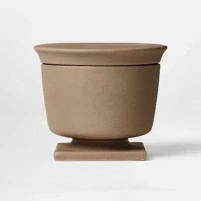 4.375"x5.125" Raw Ceramic Pedestal Canister - Threshold™ designed with Studio McGee