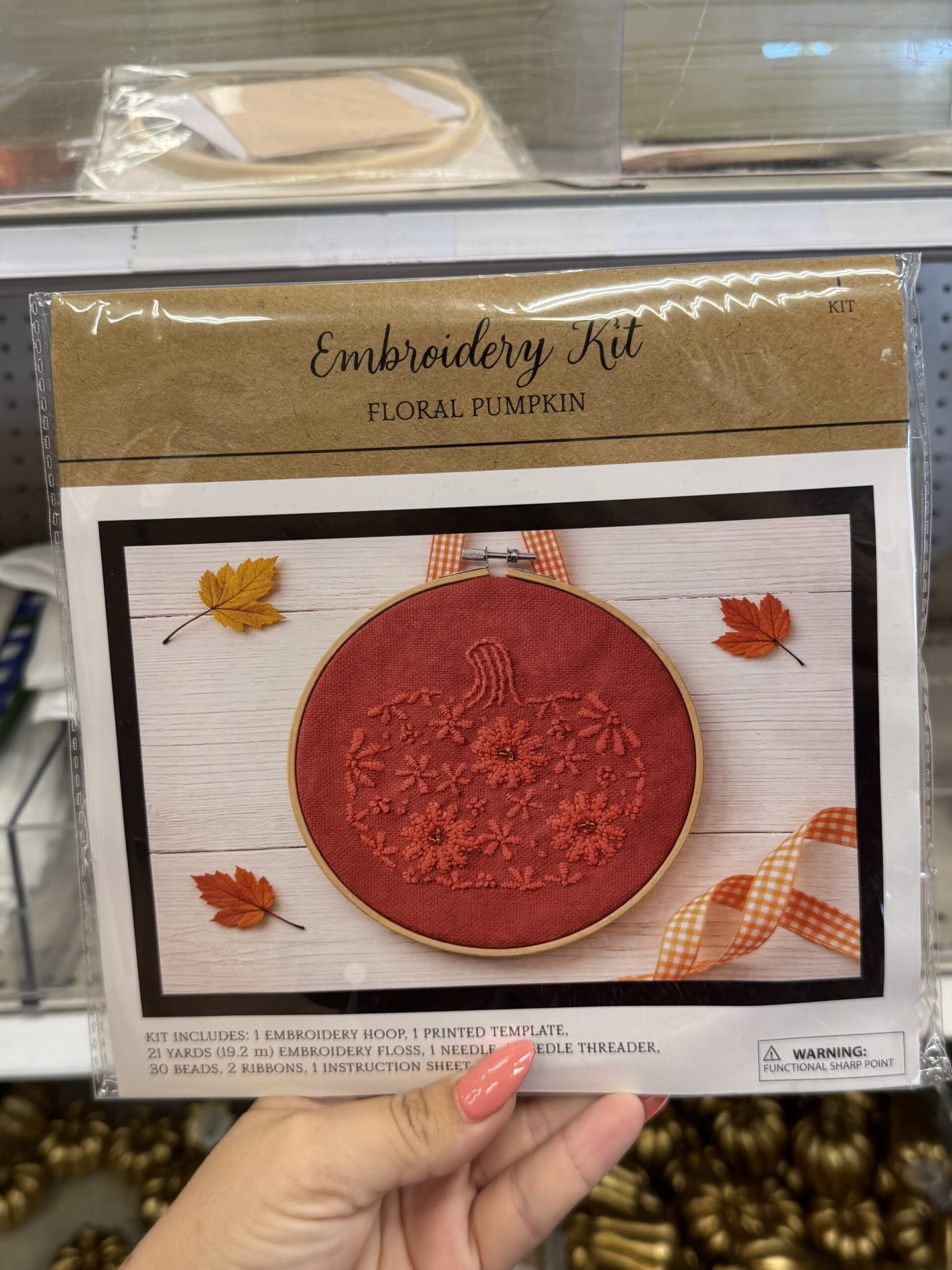 Embroidery Kit Floral Pumpkin - in store